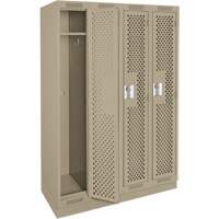 Casiers Clean Line, Bloc de 4, 48" x 12" x 76", Acier, Beige, Rivet (assembl&eacute;), Perfor&eacute; Nassau Supply