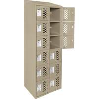 Assembled Lockerettes Clean Line Perforated Economy Lockers, 6 -tier, Bank of 2, 18" x 72" x 12", Steel Nassau Supply