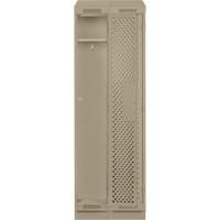 Clean Line Lockers, Bank of 2, 24" x 12" x 82", Steel, Beige, Rivet (Assembled), Perforated Nassau Supply