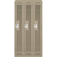 Casiers Clean Line, Bloc de 3, 36" x 12" x 82", Acier, Beige, Rivet (assembl&eacute;), Perfor&eacute; Nassau Supply