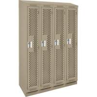 Casiers Clean Line, Bloc de 4, 48" x 12" x 82", Acier, Beige, Rivet (assembl&eacute;), Perfor&eacute; Nassau Supply