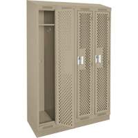 Casiers Clean Line, Bloc de 4, 48" x 12" x 82", Acier, Beige, Rivet (assembl&eacute;), Perfor&eacute; Nassau Supply