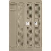 Casiers Clean Line, Bloc de 4, 48" x 12" x 82", Acier, Beige, Rivet (assembl&eacute;), Perfor&eacute; Nassau Supply
