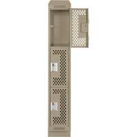 Casiers Clean Line, 3 niveaux, 12" x 15" x 82", Acier, Beige, Rivet (assembl&eacute;), Perfor&eacute; Nassau Supply