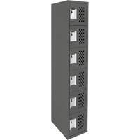 Assembled Lockerettes Clean Line Perforated Economy Lockers, 6 -tier, 18" x 72" x 12", Steel Nassau Supply