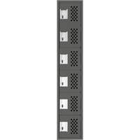 Assembled Lockerettes Clean Line Perforated Economy Lockers, 6 -tier, 18" x 72" x 12", Steel Nassau Supply