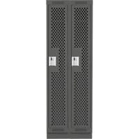 Casiers Clean Line, Bloc de 2, 24" x 18" x 76", Acier, Charbon, Rivet (assembl&eacute;), Perfor&eacute; Nassau Supply