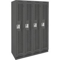 Casiers Clean Line, Bloc de 4, 48" x 12" x 76", Acier, Charbon, Rivet (assembl&eacute;), Perfor&eacute; Nassau Supply