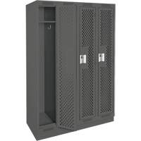 Casiers Clean Line, Bloc de 4, 48" x 12" x 76", Acier, Charbon, Rivet (assembl&eacute;), Perfor&eacute; Nassau Supply