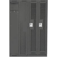 Casiers Clean Line, Bloc de 4, 48" x 12" x 76", Acier, Charbon, Rivet (assembl&eacute;), Perfor&eacute; Nassau Supply