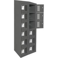 Assembled Lockerettes Clean Line Perforated Economy Lockers, 6 -tier, Bank of 2, 18" x 72" x 12", Steel Nassau Supply