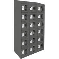 Assembled Lockerettes Clean Line Perforated Economy Lockers, 6 -tier, Bank of 3, 18" x 72" x 12", Steel Nassau Supply