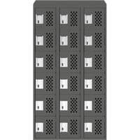 Assembled Lockerettes Clean Line Perforated Economy Lockers, 6 -tier, Bank of 3, 18" x 72" x 12", Steel Nassau Supply