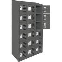 Assembled Lockerettes Clean Line Perforated Economy Lockers, 6 -tier, Bank of 3, 18" x 72" x 12", Steel Nassau Supply