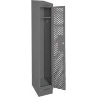 Casiers Clean Line, 12" x 12" x 82", Acier, Charbon, Rivet (assembl&eacute;), Perfor&eacute; Nassau Supply
