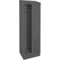 Clean Line Lockers, Bank of 2, 24" x 12" x 82", Steel, Charcoal, Rivet (Assembled), Perforated Nassau Supply