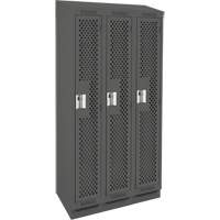 Casiers Clean Line, Bloc de 3, 36" x 12" x 82", Acier, Charbon, Rivet (assembl&eacute;), Perfor&eacute; Nassau Supply