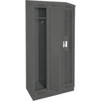 Casiers Clean Line, Bloc de 3, 36" x 12" x 82", Acier, Charbon, Rivet (assembl&eacute;), Perfor&eacute; Nassau Supply
