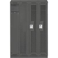 Casiers Clean Line, Bloc de 4, 48" x 12" x 82", Acier, Charbon, Rivet (assembl&eacute;), Perfor&eacute; Nassau Supply