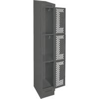 Casiers Clean Line, 3 niveaux, 12" x 18" x 82", Acier, Charbon, Rivet (assembl&eacute;), Perfor&eacute; Nassau Supply