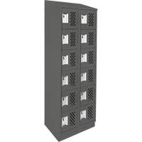 Assembled Lockerettes Clean Line Perforated Economy Lockers, 6 -tier, Bank of 2, 18" x 72" x 12", Steel Nassau Supply