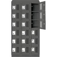 Petit casier perfor&eacute; Clean-Line, 6 niveaux, Bloc de 3, 12" x 72" x 12", Acier Nassau Supply