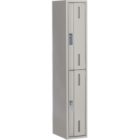 Concorde Heavy-Duty Lockers, 2 -tier, 12" x 18" x 72", Steel, Grey, Welded (Assembled) Nassau Supply