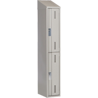 Concorde Heavy-Duty Lockers, 2 -tier, 12" x 18" x 78", Steel, Grey, Welded (Assembled) Nassau Supply