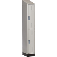 Concorde Heavy-Duty Lockers, 2 -tier, 12" x 18" x 82", Steel, Grey, Welded (Assembled) Nassau Supply