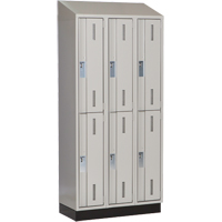 Concorde Heavy-Duty Lockers, 2 -tier, Bank of 3, 36" x 18" x 82", Steel, Grey, Welded (Assembled) Nassau Supply
