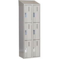 Concorde Heavy-Duty Lockers, 3 -tier, Bank of 2, 24" x 18" x 78", Steel, Grey, Welded (Assembled) Nassau Supply