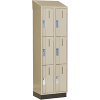 Concorde Heavy-Duty Lockers, 3 -tier, Bank of 2, 24" x 18" x 82", Steel, Beige, Welded (Assembled) Nassau Supply