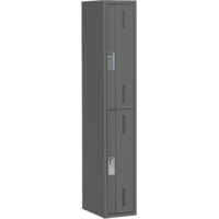 Concorde Heavy-Duty Lockers, 2 -tier, 12" x 18" x 72", Steel, Charcoal, Welded (Assembled) Nassau Supply