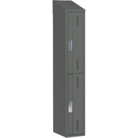 Concorde Heavy-Duty Lockers, 2 -tier, 12" x 18" x 78", Steel, Charcoal, Welded (Assembled) Nassau Supply