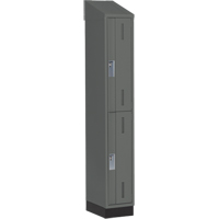 Concorde Heavy-Duty Lockers, 2 -tier, 12" x 18" x 82", Steel, Charcoal, Welded (Assembled) Nassau Supply