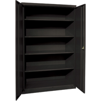 Deep Hi-Boy Storage Cabinet, Steel, 4 Shelves, 72" H x 36" W x 24" D, Black Nassau Supply