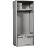Gear Locker, Steel, 24" W x 24" D x 72" H, Grey Nassau Supply