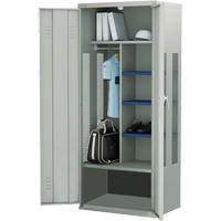 Gear Locker, Steel, 36" W x 24" D x 72" H, Grey Nassau Supply