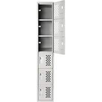 Clean Line Lockerettes, 6 -tier, 18" x 72" x 12", Steel Nassau Supply