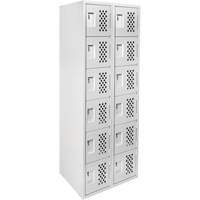 Clean Line Lockerettes, 6 -tier, Bank of 2, 18" x 72" x 12", Steel Nassau Supply