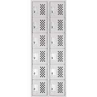 Clean Line Lockerettes, 6 -tier, Bank of 2, 18" x 72" x 12", Steel Nassau Supply