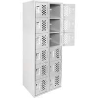 Clean Line Lockerettes, 6 -tier, Bank of 2, 18" x 72" x 12", Steel Nassau Supply