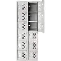 Clean Line Lockerettes, 6 -tier, Bank of 2, 18" x 72" x 12", Steel Nassau Supply