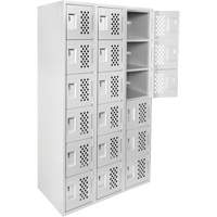 Clean Line Lockerettes, 6 -tier, Bank of 3, 18" x 72" x 12", Steel Nassau Supply