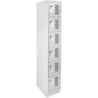 Petits casiers &eacute;conomiques assembl&eacute;s et perfor&eacute;s Clean Line, 6 niveaux, 18" x 72" x 12", Acier Nassau Supply