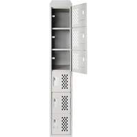 Petits casiers &eacute;conomiques assembl&eacute;s et perfor&eacute;s Clean Line, 6 niveaux, 18" x 72" x 12", Acier Nassau Supply