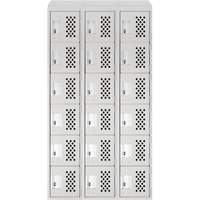 Assembled Lockerettes Clean Line Perforated Economy Lockers, 6 -tier, Bank of 3, 18" x 72" x 12", Steel Nassau Supply