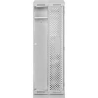 Clean Line Lockers, Bank of 2, 24" x 12" x 82", Steel, Grey, Rivet (Assembled), Perforated Nassau Supply