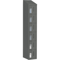 Concorde Heavy-Duty Lockers, 6 -tier, 12" x 18" x 78", Steel, Charcoal, Welded (Assembled) Nassau Supply