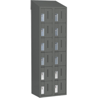 Concorde Heavy-Duty Lockers, 6 -tier, Bank of 2, 24" x 18" x 78", Steel, Charcoal, Welded (Assembled) Nassau Supply